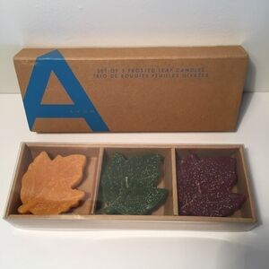 Avon Frosted Leaf Candles Set of 3